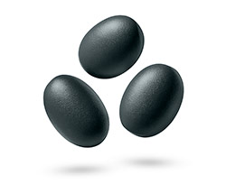 Photo,Still,Life,Of,Three,Black,Matt,Plastic,Polymer,Granules,